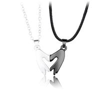 Lot de 2 colliers avec pendentif en forme de cœur pour couple, petit ami, petite amie, juif magnétique, taille unique, Comme décrit, Comme décrit.