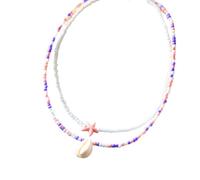 Lot de 2 colliers avec pendentif en forme d'étoile de mer et coquillages pour femmes et amateurs de mode, As show, Mi Zhu