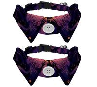 Lot de 2 colliers château d'Halloween pour petit chien avec nœud papillon, collier réglable pour chiot, smoking pour chats, chiens, lapins