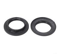 Lot de 2 colliers d'abat-jour E14 E27 pour adaptateur anneau - Support d'ampoule en plastique noir ou blanc pour lampe de table, bureau, lampe de chevet, aucun outil nécessaire (E14 noir)
