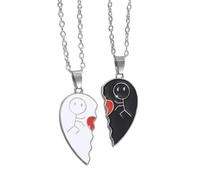Lot de 2 colliers d'amour, en alliage d'aluminium, détachables, légers et confortables, bijoux souvenirs pour la maison, les hommes, la famille, les femmes, les amis, les voyages, 3,4 x 3,1 x 0,5 cm