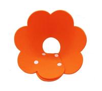 Lot de 2 colliers de convalescence élisabéthains en forme de fleur pour chat - Cônes de protection pour chaton et chiot - Orange - L 25 cm