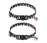 Lot de 2 colliers de lapin rose cool punk pour petits chiens de 2,3 à 6,8 kg avec boucle de libération pour chien femelle et mâle