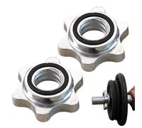Lot de 2 colliers de poids pour haltères et haltères, écrous hexagonaux - Serrure à vis - Serrure de barre sûre pour entraînement à domicile, musculation, entraînement de levage