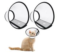Lot de 2 colliers de protection pour animaux de compagnie, entonnoir pour animaux de compagnie, collier de convalescence, collier pour animaux de compagnie, collier réglable, cône pour animaux de
