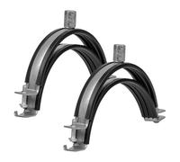 Lot de 2 colliers de serrage Ø 125 mm / Ø 12,5 cm - Pour tous les types de ventilation - Collier de serrage pour tuyau d'eau de pluie - Connexion de canaux ronds droits au mur ou au plafond - Avec