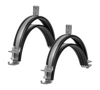 Lot de 2 colliers de serrage Ø 160 mm / Ø 16 cm - Pour tous les types de ventilation - Collier de serrage pour tuyau d'eau de pluie - Connexion de canaux ronds droits au mur ou au plafond - Avec