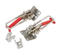 Lot de 2 colliers de serrage à bascule robustes, charge de 200 kg, boulon en U autobloquant pour une fixation rapide, réglable de 6 à 30 mm avec poignée en PVC, argenté