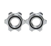 Lot de 2 colliers de serrage antidérapants pour haltères - Vis à vis hexagonales - 25 mm - Pour haltérophilie, gym, entraînement - Argenté