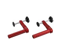 Lot de 2 colliers de serrage antidérapants pour trou de chien 20 mm 19 mm pour établi de travail du bois pour fraisage, coupe, meulage, clips fixes à dégagement rapide en métal rouge
