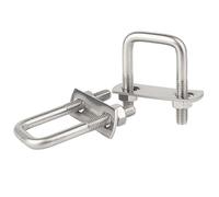 Lot de 2 colliers de serrage carrés à angle droit en acier inoxydable 304, boulons en U M6 avec support de selle for rampes et projets de bricolage(M6*30 * 50)