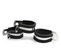 Lot de 2 colliers de serrage en acier inoxydable 304 doublés de caoutchouc, de 6 à 55 mm - Colliers de serrage robustes for tuyaux, assurant une fixation sécurisée des câbles(15mm)