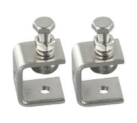 Lot de 2 colliers de serrage en C en acier inoxydable avec filetage M8, ouverture de mâchoire de 16 à 25 mm, vis de positionnement réglable pour soudure, assemblage, argent