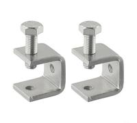 Lot de 2 colliers de serrage en C en acier inoxydable très résistants pour soudure et construction, support de table fileté M6 pour fixation du travail des métaux, petite pince en U pour montage