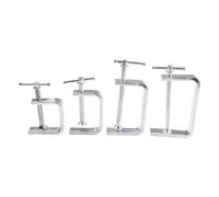 Lot de 2 colliers de serrage en C pour le travail du bois, du métal et du plastique, en alliage d'acier avec plage de serrage réglable de 50 à 100 mm, filetage fluide, plat non marquant (0-100 mm)