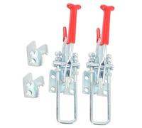 Lot de 2 colliers de serrage industriels à bascule d'une capacité de charge de 350 kg, fixations robustes en acier au carbone, accessoires pour armoires, boîtes à outils, fermeture rapide pour