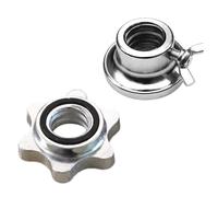 Lot de 2 colliers de serrage pour haltères Spinlocks, écrous hexagonaux très résistants, prise en main sûre en fonte, système de prise en main sécurisée en fonte | Pour la musculation, la gym, la