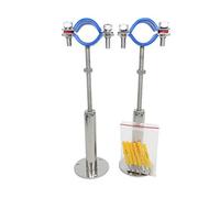 Lot de 2 colliers de serrage réglables en acier inoxydable - Support mural/plafond pour tuyau de 3,8 cm, supports antirouille robustes avec fixations, type étendu, lot de 2