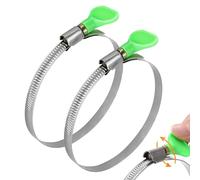Lot de 2 colliers de serrage réglables pour tuyau d'aération de sécheuse en acier inoxydable 304 à forte torsion | Lot de 2 colliers de serrage à vis sans fin pour conduit d'air de séchage, outils de