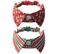 Lot de 2 colliers décoratifs pour chatons - Joli motif - Pour les fêtes de Noël et les réunions de famille - Accessoires de mode pour chats