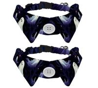 Lot de 2 colliers d'Halloween Ghost avec nœud papillon, nœud papillon réglable, collier élégant pour animaux de compagnie pour chiens et chats de petite et moyenne taille