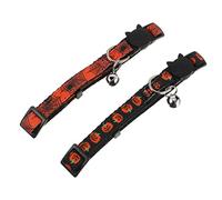 Lot de 2 colliers d'Halloween pour animal domestique avec clochettes et chaîne de cou pour chiens et chats Matériau confortable et durable pour fêtes d'Halloween