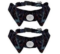 Lot de 2 colliers d'Halloween pour chien et chat avec boucle en plastique Motif pattes de cimetière