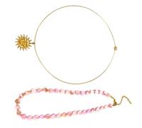 Lot de 2 colliers en acier inoxydable en forme de cœur avec perles et coquillages - Pour tous les jours