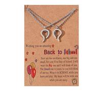 Lot de 2 colliers en acier inoxydable pour mère et fille - Lettre gravée - Chaîne clavicule pour femmes et filles - Cadeau assorti - Collier parent-enfant - Bijoux longue distance, taille unique