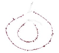 Lot de 2 colliers en forme de croix tendance hip-hop faits à la main réglable pour femme Chaîne de clavicule tendance sang rouge, TAILLE UNIQUE, Comme décrit, Produit conforme à la description.