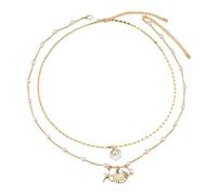 Lot de 2 colliers en or pour femme - Collier de plage - Collier en coquillage pour femme - Collier ras du cou Purelei Boho - Collier en coquillages et perles