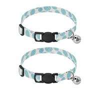 Lot de 2 colliers légers pour animaux de compagnie Turquoise Mandalas blancs faciles à nettoyer pour chats et chiens