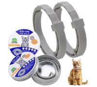 Lot de 2 Colliers Naturels pour Chats, Accessoires Réglables avec Huiles Essentielles de Lavande Citronnelle et Eucalyptus, Parfum Longue Durée et Design Étanche