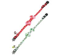 Lot de 2 colliers nœud papillon en coton avec clochette pour chiens et chats pour fêtes et occasions spéciales Motif pastèque