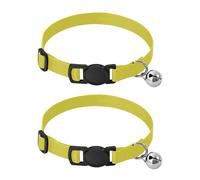 Lot de 2 colliers pour animaux de compagnie Mimosa avec clochette, réglables de 27,6 à 43,1 cm