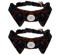 Lot de 2 colliers pour chat avec nœud papillon, collier réglable pour chien de petite et moyenne taille, motif cimetière d'Halloween