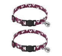 Lot de 2 colliers pour chaton avec clochette Motif coq blanc Bordeaux