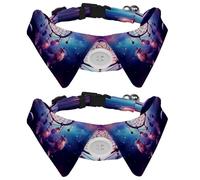 Lot de 2 colliers pour chien, attrape-rêves galaxie, collier réglable avec nœud papillon, colliers pour animaux de compagnie pour petit animal de compagnie