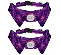 Lot de 2 colliers pour chien, attrape-rêves papillon, collier réglable avec nœud papillon, colliers pour animaux de compagnie pour petits animaux de compagnie