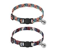 Lot de 2 colliers pour chien avec boucle à dégagement rapide pour chiens filles et garçons avec drapeau du jour des présidents américains et Lady Liberty