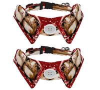 Lot de 2 colliers pour chien avec clochette, collier détachable et réglable pour petit animal de compagnie, cochon d'Inde, Noël