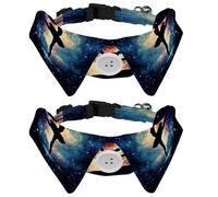 Lot de 2 colliers pour chien avec clochette, collier détachable et réglable pour petit animal de compagnie, silhouette de danseuse galaxie