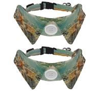 Lot de 2 colliers pour chien avec clochette, collier détachable et réglable pour petit animal de compagnie, coquillages, étoile de mer