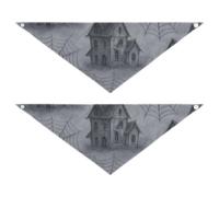 Lot de 2 colliers pour chien avec maisons hantées et araignées - Bonne respirabilité - Pour l'extérieur - Pour les animaux de compagnie qui veulent se déguiser - 50,8 x 17,8 cm - 7,6 cm