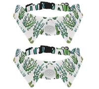 Lot de 2 colliers pour chien avec nœud papillon, algues, plantes sous-marines, corail océan, doux pour petits chiens, costumes d'anniversaire de mariage