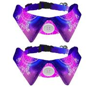 Lot de 2 colliers pour chien avec nœud papillon et clochette, attrape-rêves amérindien, réglable, design à revers pour chat et petit animal de compagnie