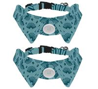 Lot de 2 colliers pour chien avec nœud papillon et clochette, bandonéons tango argentin vert, motif dispersé, design à revers réglable, collier pour petits animaux de compagnie