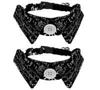 Lot de 2 colliers pour chien avec nœud papillon et clochette, calculs d'équation scientifique, physique, mathématiques, motif réglable, design à revers pour chat, collier pour petits animaux de