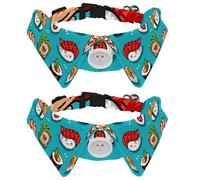 Lot de 2 colliers pour chien avec nœud papillon et clochette, jolis rouleaux de dessin animé et sushi dans la nourriture japonaise Kawaii réglable à revers pour chat et petit animal de compagnie