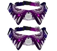 Lot de 2 colliers pour chien avec nœud papillon et clochette, motif attrape-rêves bohème réglable pour petits animaux de compagnie